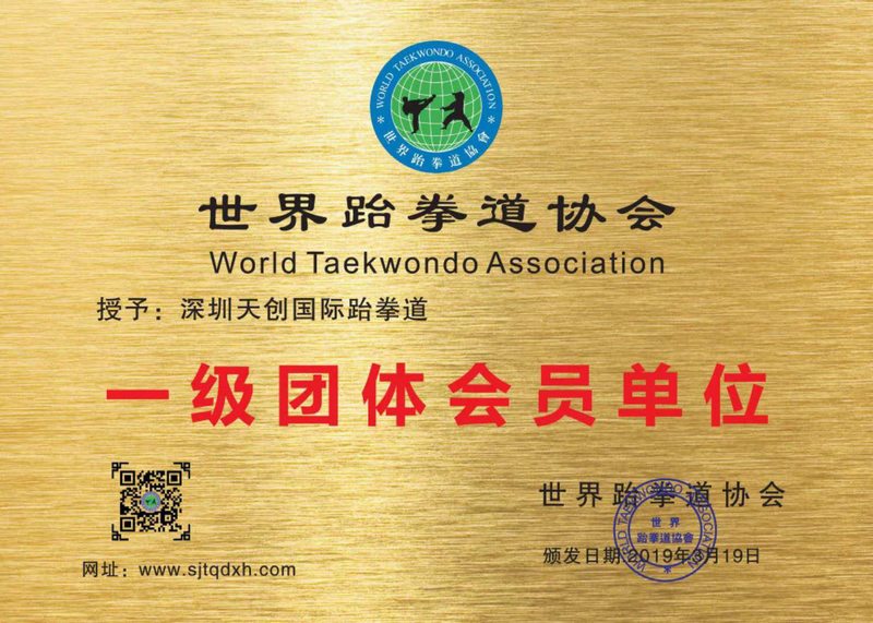 深圳天创国际跆拳道  一级会员单位